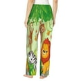 thumbnail image 3 of Picia African Animals in the Jungle Womens Soft Woven Cotton Elastic Waistband Sleep Pajama Pant Lounge Sleep Pant With Pockets And Drawstring-Large, 3 of 9