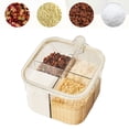 thumbnail image 3 of Tarro De Condimentos, Caja De Condimentos Transparente De 4 Rejillas, Recipiente De Almacenamiento De Condimentos Para Olla De Cocina Con Tapa Y Cuchara Para Cocina, 3 of 7