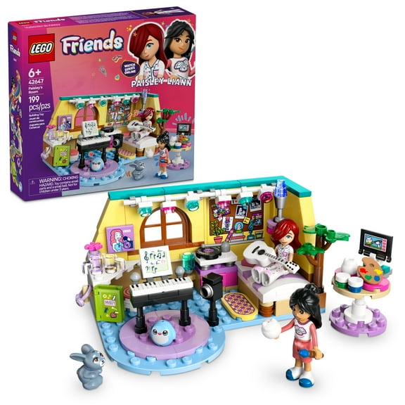 LEGO Friends Paisley's Room Building Toy - Pretend Play Set for Kids, Girls and Boys, Ages 6  - with 2 Minidolls, Pet Bunny Figure, and Plushie-Style Piece - Gift Idea for Birthdays - 42647
