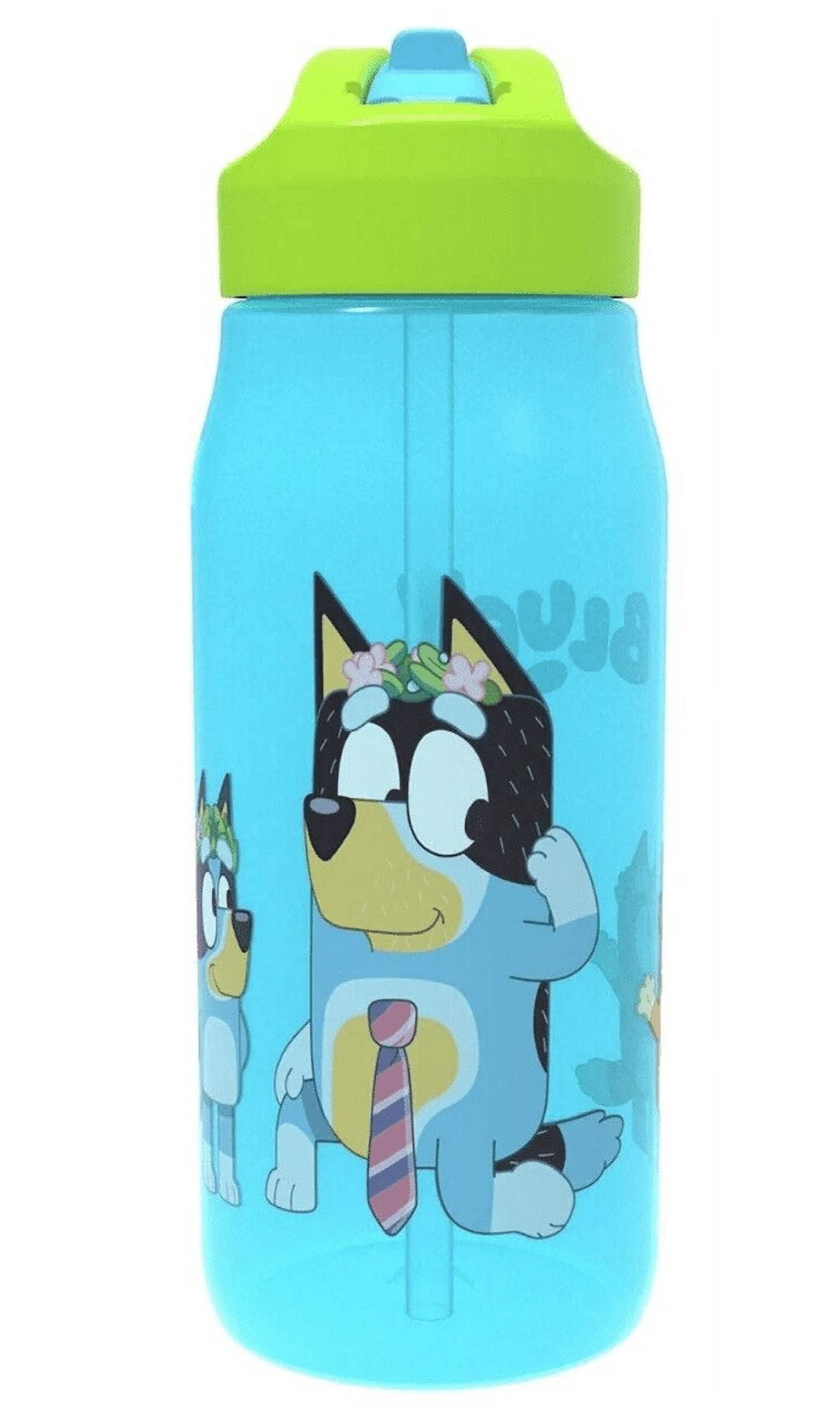 Zak Designs Bluey Kids Water Bottle, 16oz Leak-Proof with Straw