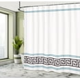 thumbnail image 5 of Ambesonne Abstract Shower Curtain, Simplistic Greek Pattern, 69"Wx75"L, White and Blue, 5 of 5