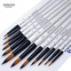 thumbnail image 2 of 12pcs Fine Nylon Hair Pearl White Wooden Handle Watercolor Paint Brush Pen For Oil Acrylic Painting Art Paint Brushes Supplies He Qiyong unisex, 2 of 2