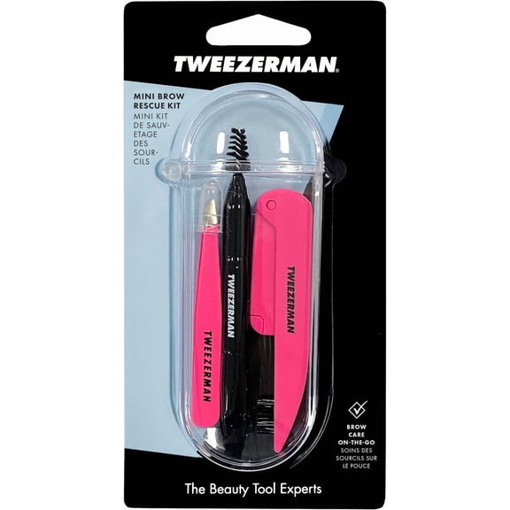 Tweezerman Mini Brow Rescue Kit Pink & Black (4077-R)