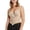 Khaki, variant on Lace Underwire Bustier Top With Waist Cincher For Shaping Corset Style Crop Top,Color:Khaki