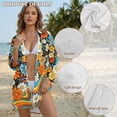 thumbnail image 4 of Renewold Women Long Sleeve Beach Shirt Blouses Bathing Suit Cover Up Breathable Comfy Button Down Cover Ups for Women Trendy Beachwear Resort Wear Beach Tops, Hippie Flower Daisy Stripe Print, S, 4 of 7