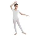 thumbnail image 4 of iEFiEL Girls Basic Athletic Leotard for Gymnastics Ballet Dance Bodysuit Ballroom Practice Wear White-A 8, 4 of 7