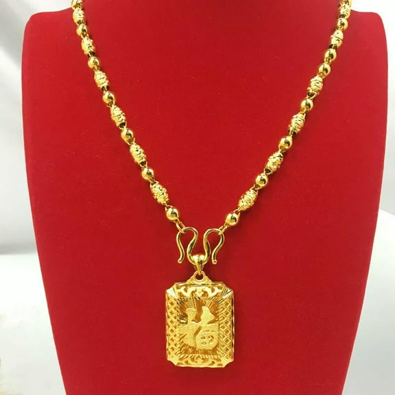 K-KED Men's 22K 23K 24K Thai Baht Gold Filled Yellow GP Necklace Jewelry