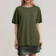 thumbnail image 4 of Camiseta lisa de cuello redondo y manga corta para mujer, tallas grandes - Tejido elástico y transpirable, ideal para combinar con vaqueros o chaquetas - Tallas S-XXXL, 4 of 7