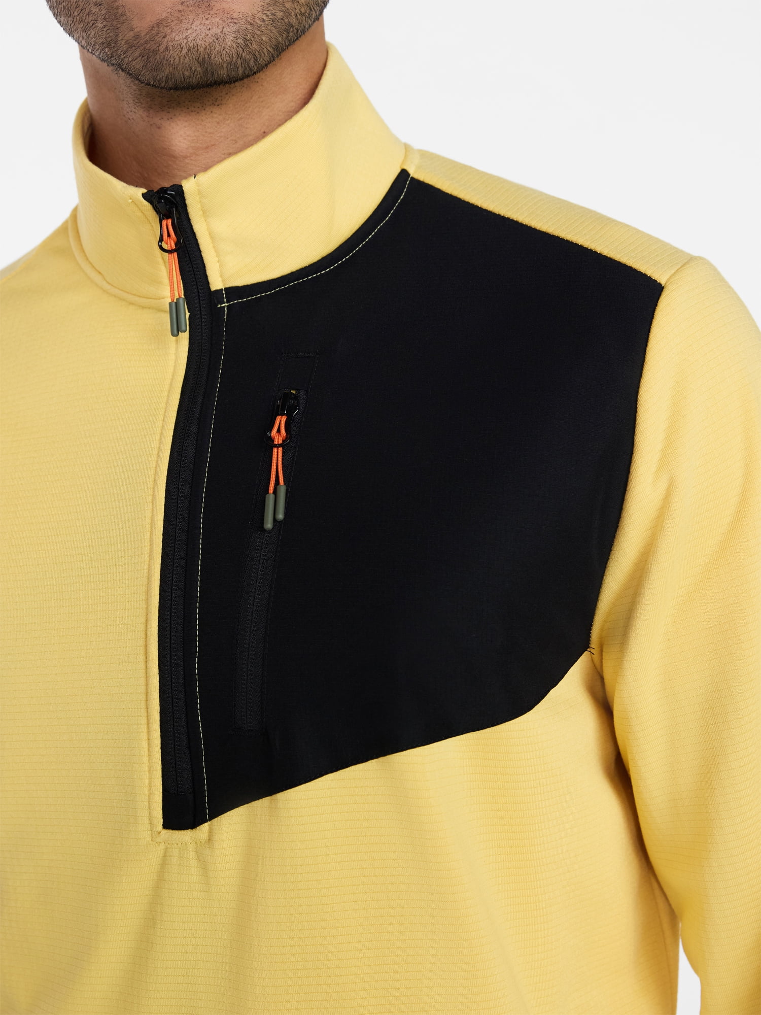 Ozark Trail Men's and Big Men's Quarter Zip Grid Fleece Jacket, Sizes S-3XL