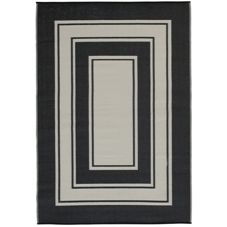 Mainstays 5 x7  Black Border Reversible Outdoor Rug