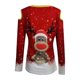 thumbnail image 5 of Camiseta de manga larga de trompeta con hombros descubiertos y estampado de alces de Navidad a la moda para mujer Fridja  fhghd1206, 5 of 5