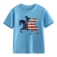 thumbnail image 5 of ATOGUTA Shirts for Girls Kids Flag Tshirt Patriotic Top Independence Day Outfit Blue, Size 3T-14, 5 of 5