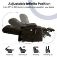 thumbnail image 4 of Oversized Power Lift Recliner Chair for Adults with Massage and Heat, Infinite Position Lay Flat Lift Chair for Elderly/Seniors, One-Touch Reset, USB&Type-C, Cup Holders, Lumbar Pillow, Brown, 4 of 10