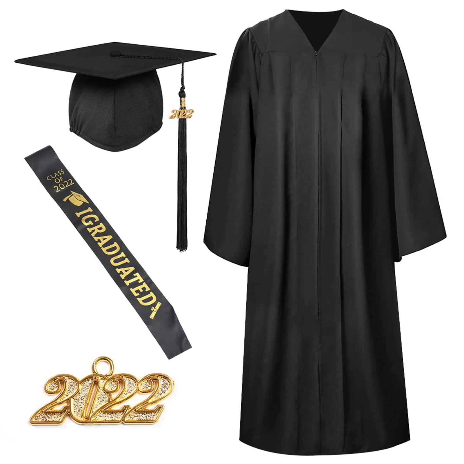 University Academic Bachelors Robe Top Quality Luxury! Black Graduation Gown 
