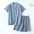 thumbnail image 2 of Uikmnh Mens Leisure Soft Comfortable Home Solid Shirt Pants Pajama Set Two Piece Loungewear, 2 of 4