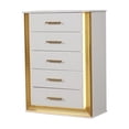 thumbnail image 2 of Obsession Contemporary Style 5-Drawer Chest Made with Wood in Gold Finish, 2 of 6