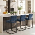 thumbnail image 2 of Usaint Sets of 2 Bar Stools with Thickened Metal Frame, Mid Back 26 Inch Counter Height Upholstered Modern Bar Chairs for Kitchen Island,Blue, 2 of 10