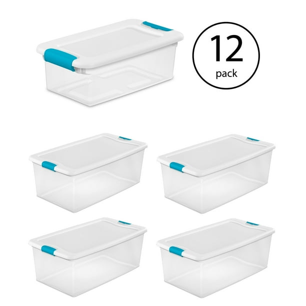 Sterilite 6 Qt Clear Storage Box Container 12 Pack and 106Qt Storage