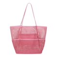 thumbnail image 1 of Bolsa de playa familiar plegable de nailon con bolsillos para artículos esenciales de vacaciones para mujeres y hombres. Rosa, 1 of 8