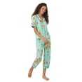 thumbnail image 3 of Women's Beauty Sleep Social Cozy Jersey Notch Pajama Top & Cropped Pajama Pants Set Color: Orange Squeeze Size: SMALL, 3 of 5