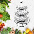 thumbnail image 2 of Circulor - Soporte para tartas de frutas con 3 cestas, frutero de metal para más espacio en el mostrador, soporte para tartas con tazones de frutas, cesta de frutas decorativa JFHHH pequeña, 2 of 4