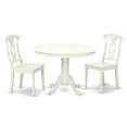 thumbnail image 2 of East West Furniture Dining Room Set Linen White, HLKE3-LWH-W, 2 of 6
