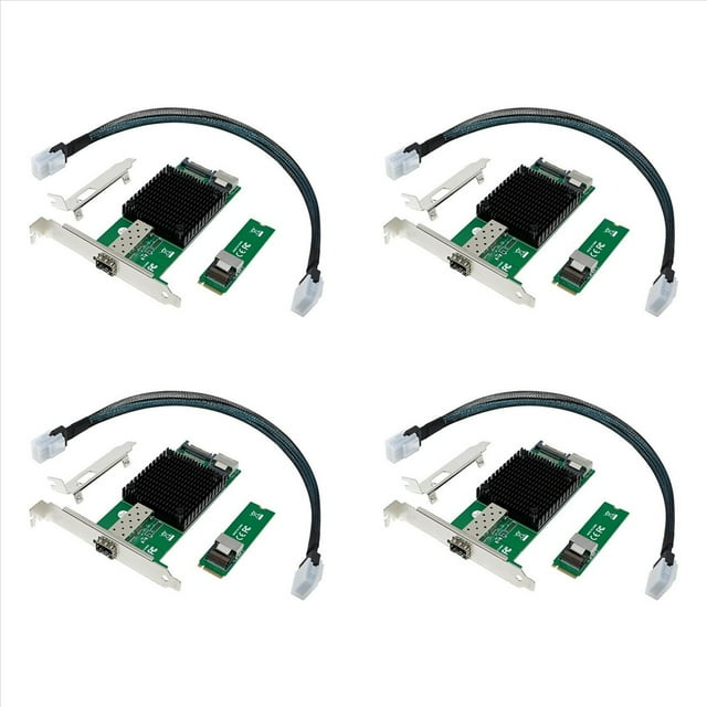 4X M.2 10G Server Network Card M.2 M X520-DA1 10G SFP+ Fiber Optic Industrial Computer Server Network Card JL82599EN
