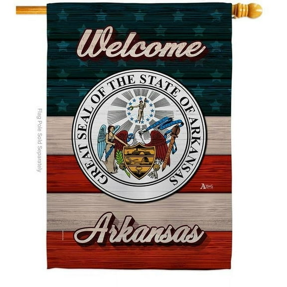 G142754-BO 13 x 18.5 in. USA Arkansas American State Vertical Garden Flag with Double-Sided House Decoration Banner Yard Gift