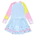thumbnail image 2 of lnmuld Girls Long Sleeve Swimsuit Jumpsuit Rash Guard Sun Bathing Suit for Toddler Youth Color:Light Blue2,Size:4-6 Years, 2 of 3