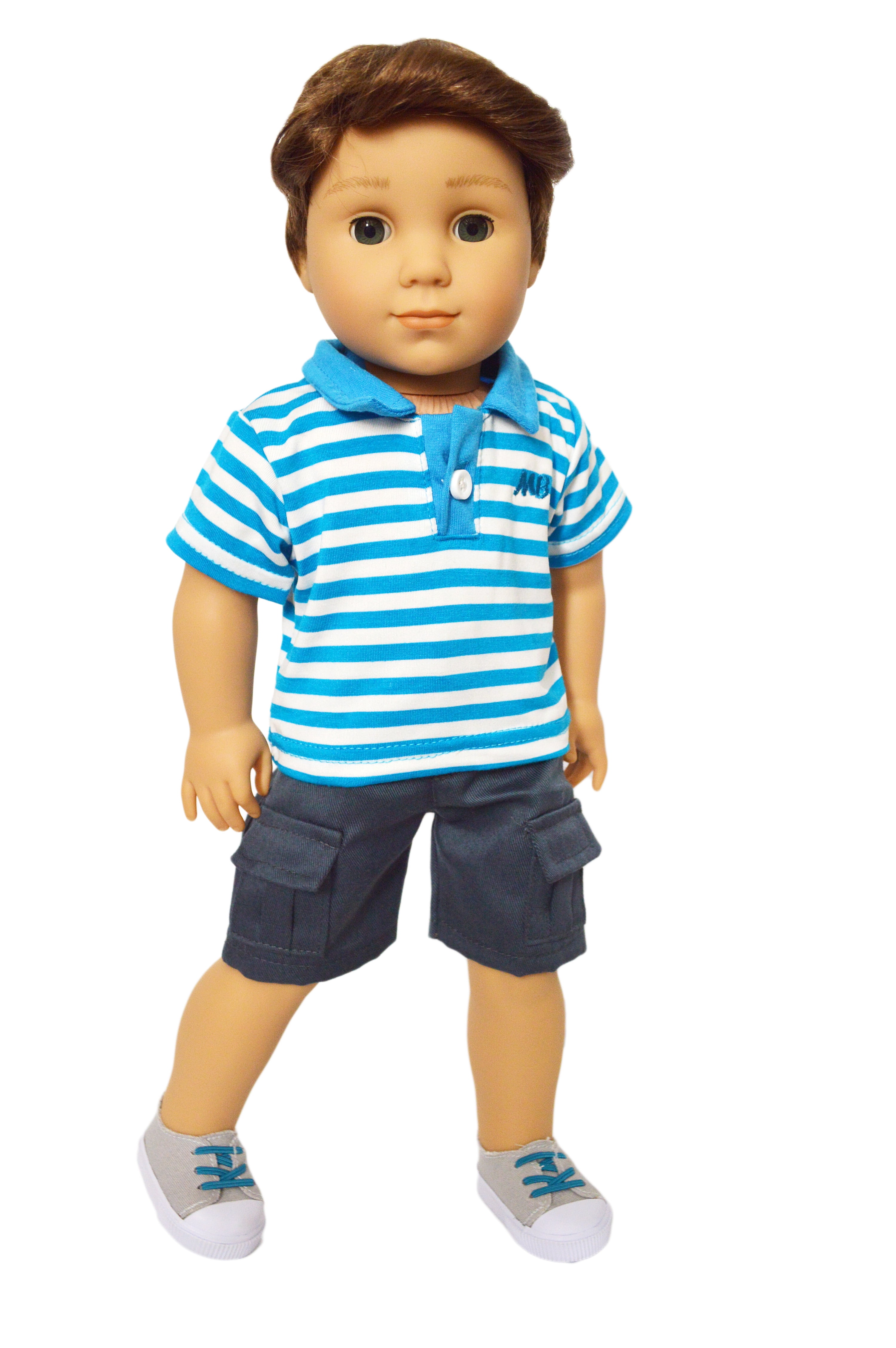 American Creations Blue Shorts Outfit Compatible With 18 Inch American Girl And My Life As Dolls
