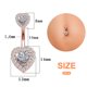 thumbnail image 2 of Nuevo Clavo para ombligo de acero inoxidable, Unisex, con forma de corazón arriba y abajo,, 2 of 5