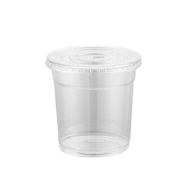 Bewildely 50 Uds. De tazas de embalaje para té de la leche helado, recipientes para comida de frutas, 500ML, cuencos transparentes para postres, Bar de Juegos de servir café y té Con Tapas y Papel Bewildely HA066970-02