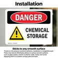 thumbnail image 3 of (2 Pack) Chemical Storage OSHA Danger Sign 5 Inch X 3.5 Inch Vinyl Label Decal Sticker Weather Resistant, UV Protected for Workplace, Business, and Construction Site, Made in the USA, 3 of 7