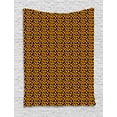 thumbnail image 1 of Abstract Tapestry, Bicolour Animal Print Inspired Cheetah Skin Look Shapes Illustration, Wall Hanging for Bedroom Living Room Dorm Decor, 40W X 60L Inches, Orange and Charcoal Grey, by Ambesonne, 1 of 2