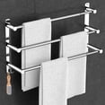 thumbnail image 1 of Toallero de baño, soporte para toallas de mano de cocina y baño, colgador para paños de cocina, acero inoxidable SUS304 (tres barras) estirable, 1 of 5