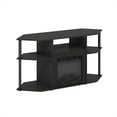 thumbnail image 4 of Furinno Jensen Open Storage Corner Fireplace TV Entertainment Center with Plastic Poles for TV up to 55 Inch, Americano/Black, 4 of 6
