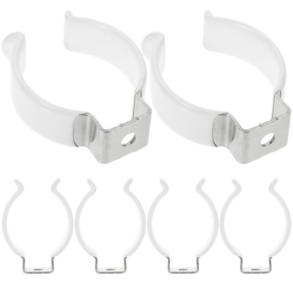 YUNLIGHTS 6-Pack White Manganese Steel Fluorescent Light Tube Clips with U-Shaped Design for Secure and Stable Installation