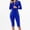 *2-Blue, variant on Women's One Piece UPF 50+ Rash Guard Swimsuit with Built in Bra,Long Sleeve Zip Front Bathing Suit For Women,Black,Size L
