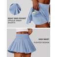 thumbnail image 4 of Pinspark Womens Skorts Pleated Tennis Skirts High Waisted Golf Skort with Shorts Underneath Mini Skater Skirt, 4 of 6