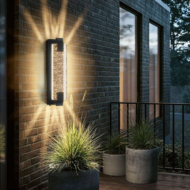 Lámpara de pared exterior Camuucci 50 cm LED impermeable negra
