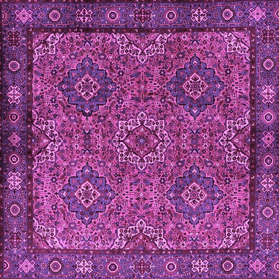Ahgly Company Indoor Square Persian Purple Traditional Area Rugs, 7' Square