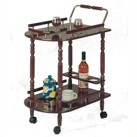 - Coaster Company Serving Cart, Merlot and Brass