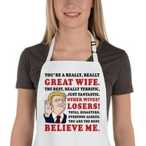 Funny Aprons for Women Men, Novelty Kitchen Cooking Apron with 2 Pockets, Cute Baking Apron for Bakers, Birthday Housewarming Gift for Wife Mom Daughter Sister Aunt Grandma