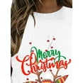 thumbnail image 3 of DYMADE Women Plus Size Christmas Print Crew Neck Long Sleeve Loose Casual T-shirt, 3 of 4