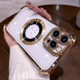thumbnail image 3 of iPhone 14 Pro Max/13/12/11 Case - Transparent & Electroplated, Durable with Magnetic Feature - Unisex, Elegant Protection, 3 of 5