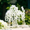 thumbnail image 6 of Efavormart 5 Bushes 44" White Artificial Wisteria Vine Ratta Silk Hanging Garland Wedding Decor, 6 of 9