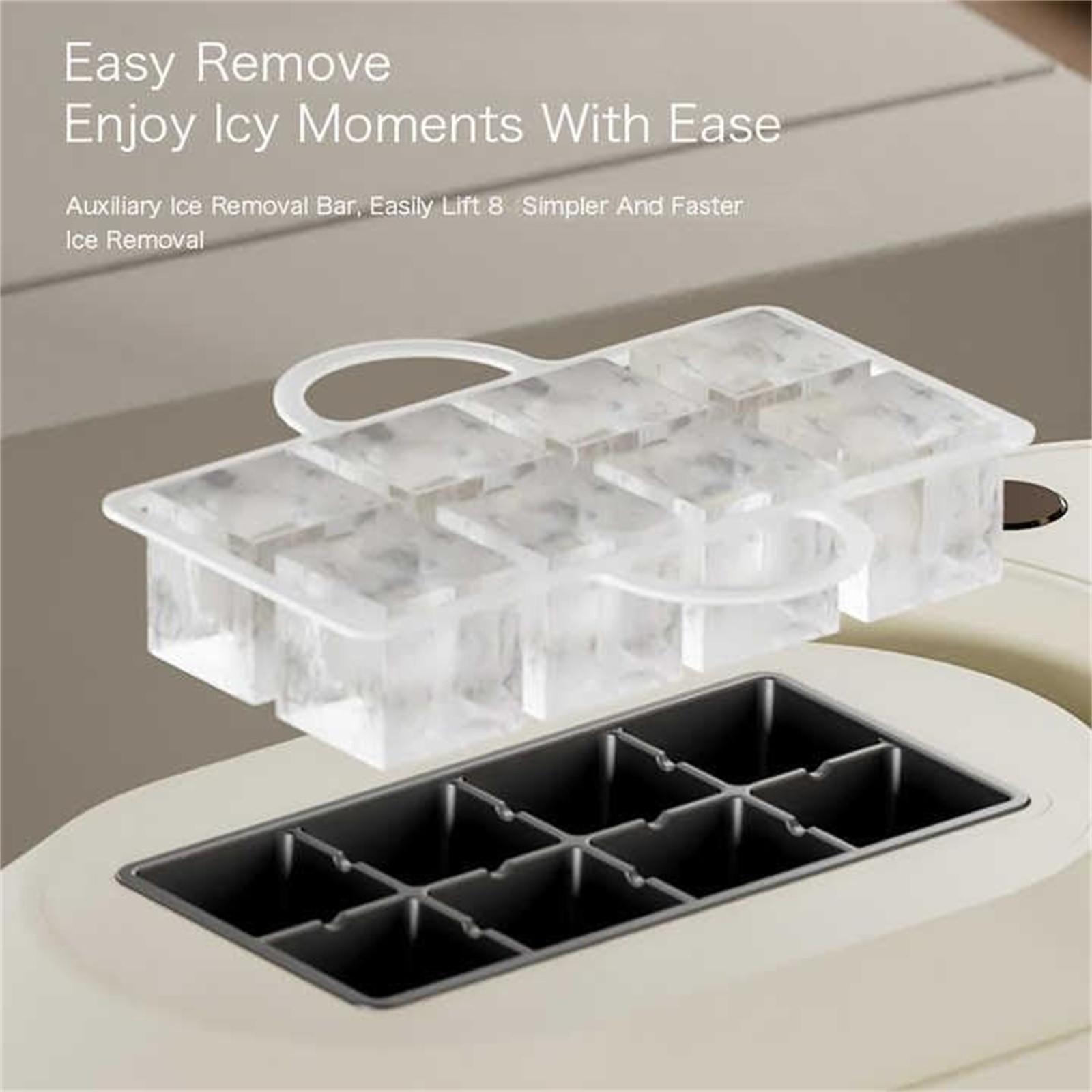 Portable Ice Maker Machine Countertop, 8 Cubes in 10 Mins, Mini Ice Maker for Home/Camping/Car with DC 12V Adapter