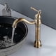 thumbnail image 5 of Antique Brass Bathroom Faucet - Tall 360 Degree Swivel Sink Faucet, Vintage Basin Faucet with Single Lever Handle, Elevated Bathroom Faucet Spout, 5 of 5