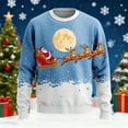 thumbnail image 2 of Christmas Sweater Men Funny Casual Long Sleeve Crewneck Pullover Sweaters Reindeer Santa Winter Warm Cozy Xmas Gifts Mens Sweater, 2 of 3