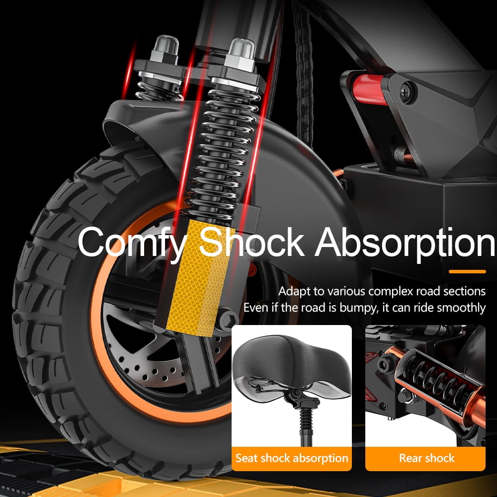 12.5AH 48V 800W Electric Scooter Max 45KM/H & 25-40KM with Seat, 10 inch Tires, iENYRID Kick Scooter Commuter for Adults & Teens & Kids